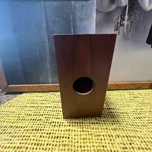 Wooden Vase with Circular Cutout